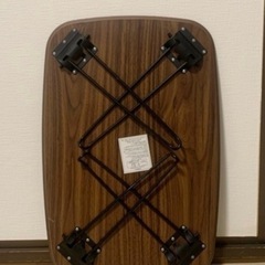 木目調折りたたみ式ローテーブルの画像