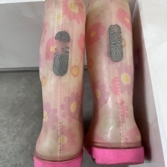 子供 キッズ 女の子 ぼんぼんりぼん 長靴 ピンク 16cmの画像
