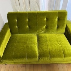 2人がけソファ　ベロア生地　
