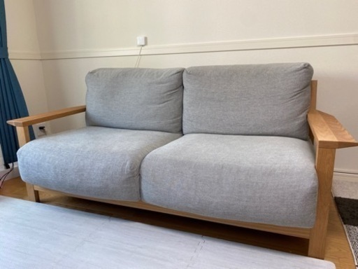 【お値下げ】無印良品　ソファ本体木製フレーム　フェザーポケットコイル2.5シーター