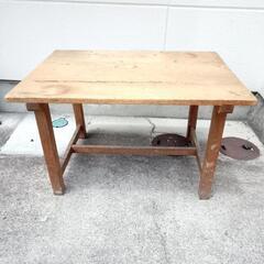 昭和レトロ木製作業台　テーブル　大きさ約１０６cm×７５cm　高...