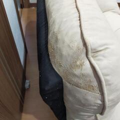 折りたたみ　ソファー　ホワイト　2人掛けの画像