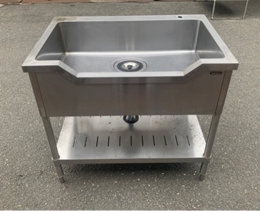 業務用 tanico 一槽 船形 シンク 蛇口付 900×600×815 一層 タニコー 流し台 厨房機材 キッチン 手洗い場 厨房機器 店舗用品 一層 大阪発