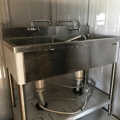業務用 ステンレスシンク 2槽 蛇口 2個 厨房機器 店舗