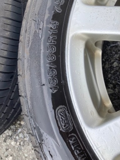 【受渡決定】夏タイヤ・ホイールセット　155/65/R14【札幌・胆振圏配送無料】