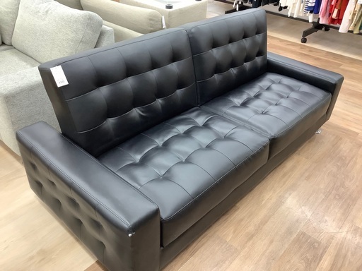 ソファーベッド　合皮　ブラック