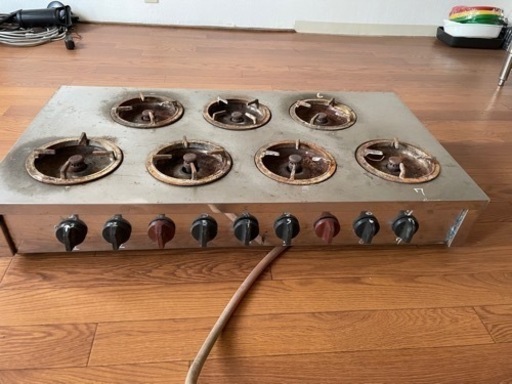 中古　マルゼン　業務用都市　ガス七口コンロ【値引き20000円→10000】