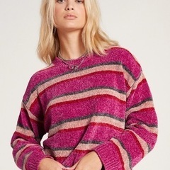 ボルコム BUBBLE TEA STRIPED SWEATER - ACAIの画像