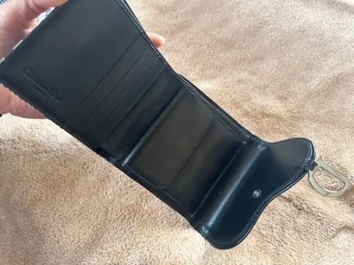 Christian Dior トロッターサドル三つ折り　シルバー金具　新中古品！ Christian Dior トロッターサドル三つ折りシルバー金具新中古品！ (KF