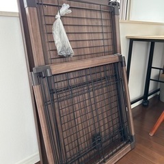 小型犬ケージ/アイリスオーヤマ木製ダークブラウンの画像