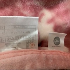 【あげます】西川 シングル 2枚合わせ毛布 ブランケット 2枚セット　ピンクの画像