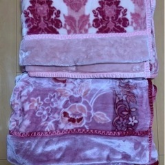 【あげます】西川 シングル 2枚合わせ毛布 ブランケット 2枚セット　ピンクの画像