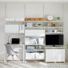 ニトリ　ワイヤーシェルフ　ホワイト　突っ張り棚　の画像