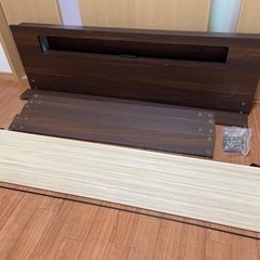 棚・コンセント・LED照明付きフロアベッド セミダブルの画像