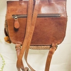 IBIZA イビザ 蛇皮 皮製 リュックサック 茶系の画像