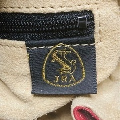 JRA認定品 シャークレザー 巾着 ショルダーバッグ 黒×赤の画像