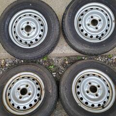 値下げ　ダンロップ　145 R12 6P LT  鉄ホイール　4本　軽トラック　軽バスの画像