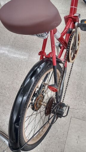 ★ジモティ割あり★  折りたたみ自転車 20インチ 赤黒 クリーニング済み TJ1016