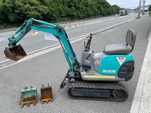 ☆中古品 コベルコ ミニユンボ 油圧ショベル SK005 別途パケット2個付き☆
