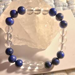 🔴sale🔴ラピスラズリと水晶のブレスレットの画像