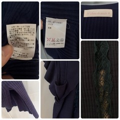 トランテアン ソン ドゥ モード ダブルフリルスリーブ ニット ネイビーの画像