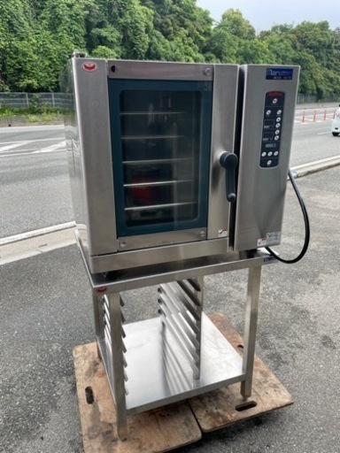 ☆ 中古品 マルゼン MOCE-087B 業務用電気コンベクションオーブン 3相200V 2021年製 専用台付き 動作問題なし☆
