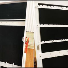 アクセサリー収納付き　スタンドミラー　ホワイト　美品の画像
