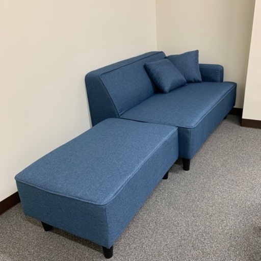 【ほぼ新品】2人掛けソファ　ブルー　オシャレ　可愛い　家具　ソファ
