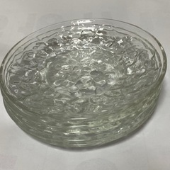 【お値下げ　美品】ガラス製　デザートセット　丸皿の画像