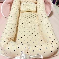 ベビーインベッド　持ち運びベッド　お出かけベッド　クーファン　簡要ベッド　ピンク　可愛い　持ち運び楽　ふかふかベッド　赤ちゃん　babyの画像