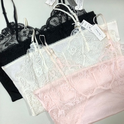 新品♡シルク100% レースキャミソール　ランジェリー　3色セット