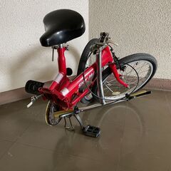 【北見市発】折り畳み自転車SKYMAX JM KQ1657 ギアなし 20インチ 赤 (E1717wY)の画像