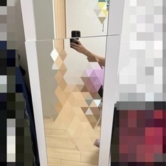 ※※期間限定値下げ中※※姿見ドレッサー 全身鏡付き 収納棚 白の画像