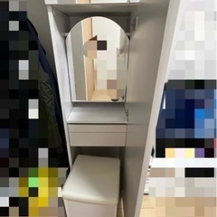※※期間限定値下げ中※※姿見ドレッサー 全身鏡付き 収納棚 白の画像