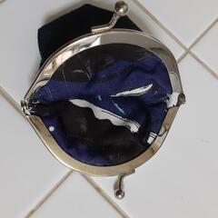 ハンドメイド がま口財布 ブラックの画像