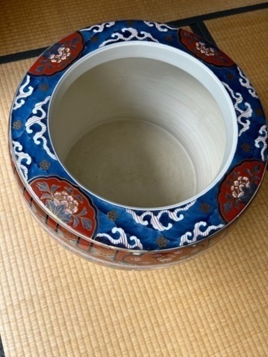 緒方松右衛門作】超特大色絵鉢オランダ柄