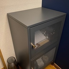 【直接手渡し】bcl スチールキャビネット　2ドア　グレーの画像