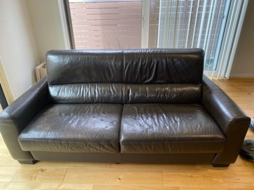 【23日締切！交渉可】大塚家具 レザーソファー