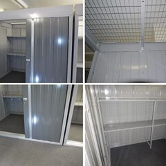 【ヤ取終了6/16】≪T260ジ-③≫ 屋内用 中型物置 幅2210x奥行1790 3枚引戸 イナバ物置フォルタシリーズ? レンタル倉庫 室内使用/分解保管 現状品の画像