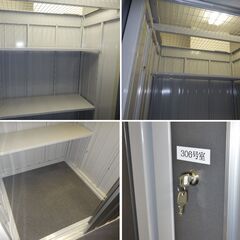 【ヤ取終了10/18】≪T261ジ-⑥≫ 屋内用 中型物置 幅1370x奥行1370 3枚引戸 イナバ物置フォルタシリーズ? レンタル倉庫 室内使用/分解保管 現状品の画像