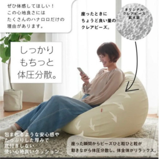 ビーズクッション ソファ オニオン 170リットル レザーカバーset