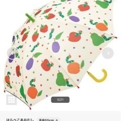 【新品未使用】スケーター  子ども用 傘 はらぺこあおむし　ワンタッチ傘　軽量　丈夫の画像
