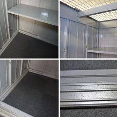 【ヤ取終了1/18】≪T263ジ-⑧≫ 屋内用 中型物置 連続型 幅1530+幅1530 奥行1370 2室タイプ イナバ物置? レンタル倉庫 室内使用/分解保管 現状品の画像