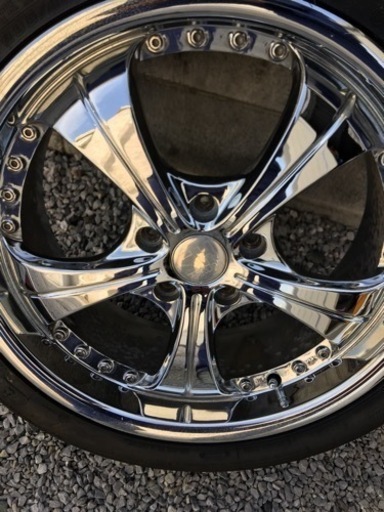 メーカー不明？18インチメッキホイール＆新品タイヤ（取りに来られる方値引き可）
