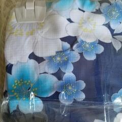 紺色に花柄  浴衣  未使用の画像