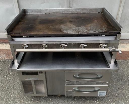 【動確済み】ホシザキ 業務用 ドロワー冷蔵庫 RTL-90DNC & 都市ガス グリラー グリドル セット 鉄板11mm 鉄板焼き 厨房機器 台下 大阪発