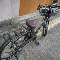 [BRIDGESTONE] STEPCRUZ(ステップクルーズ)26吋 電動アシスト自転車 回生バッテリーB300+充電器(マットカーキ)の画像