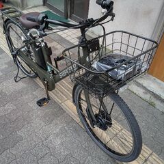 [BRIDGESTONE] STEPCRUZ(ステップクルーズ)26吋 電動アシスト自転車 回生バッテリーB300+充電器(マットカーキ)の画像