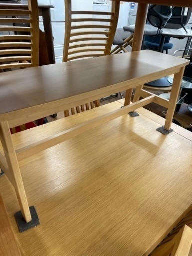 【大川家具調ニトリ】ベンチダイニング4点セット売ります！