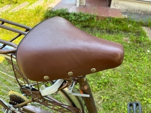 27インチ  茶色  ブラウン 自転車 オートライト 整備済み中古自転車27インチ税別￥10.800-LEDオートライト外装6段V型 
